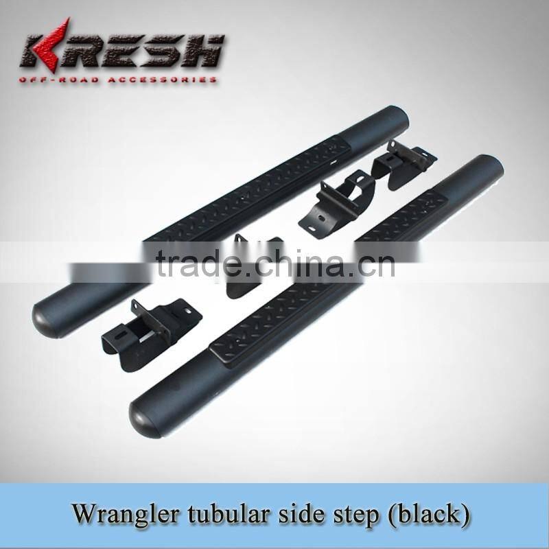 Hot sale chrome and black Wrangler jk tubular black 2 door side step for 2007-2015JK