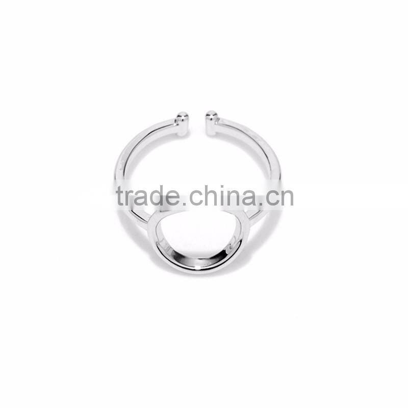 Fashion Minimal Geometric O Shape Gold Silver Finger Rings Without Stones