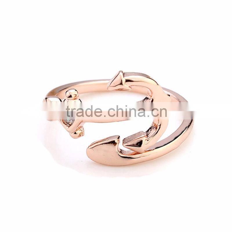 Personalized Twisted Wrap Anchor White Zircon Silver Ring Designs For Girl