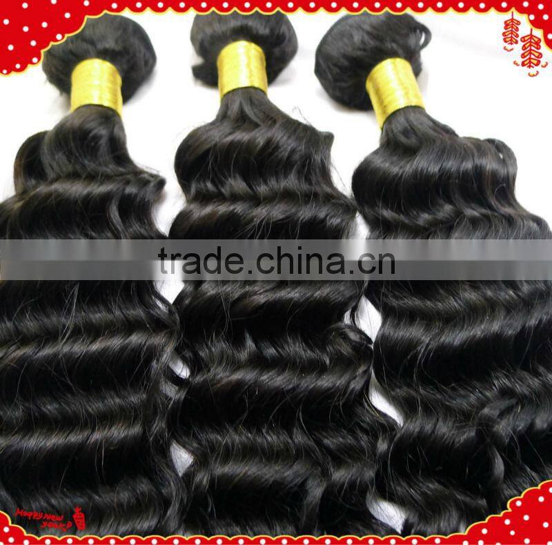 2014 New wavy shedding free Virgin & Remy Deep Wave 100% Virgin Curly Hair
