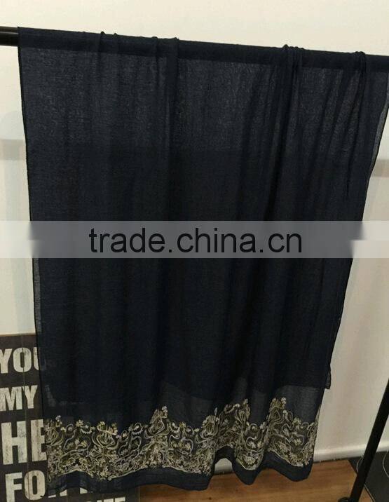 New Embroidery Design Pattern Cotton Viscose Fashion Ladies Scarf