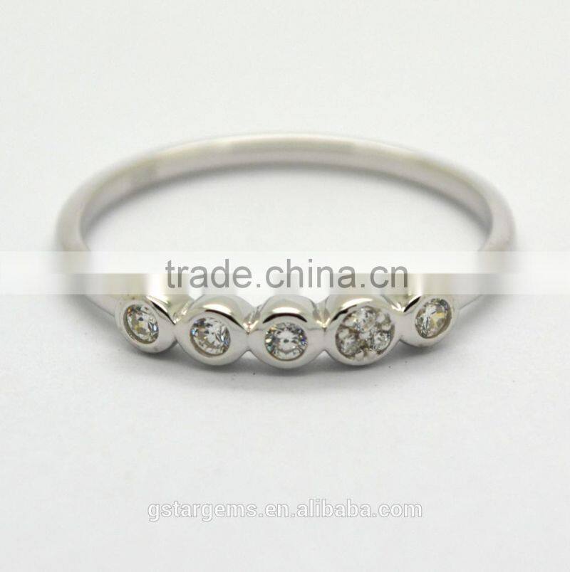 High end fashion women jewelry cz silver 925 ring