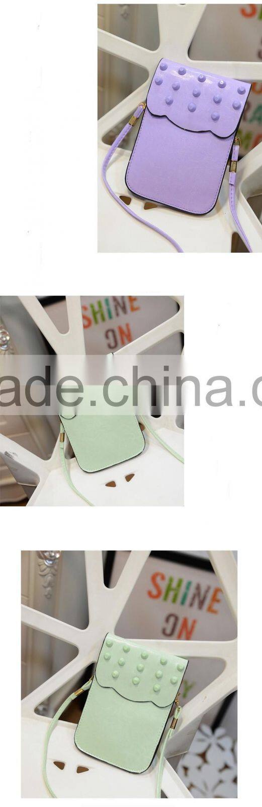 Wholesale lady pu wallet mobile phone bag shoulder bag for cell phone
