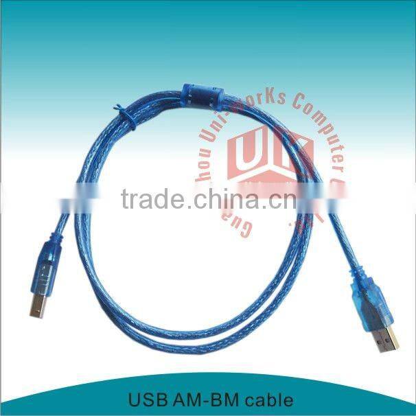USB 2.0 AM-BM Transparent blue USB printer cable