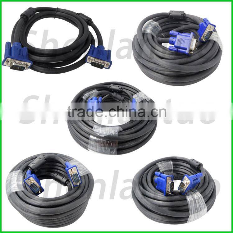 Shenlantuo Wholesales Price 15Pin 3+6 VGA Cable Male to Male 15M VGA Cable for Multimedia