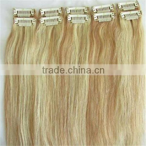 2014 New Arrival 100% Remy blonde 30 inch hair extensions clip in