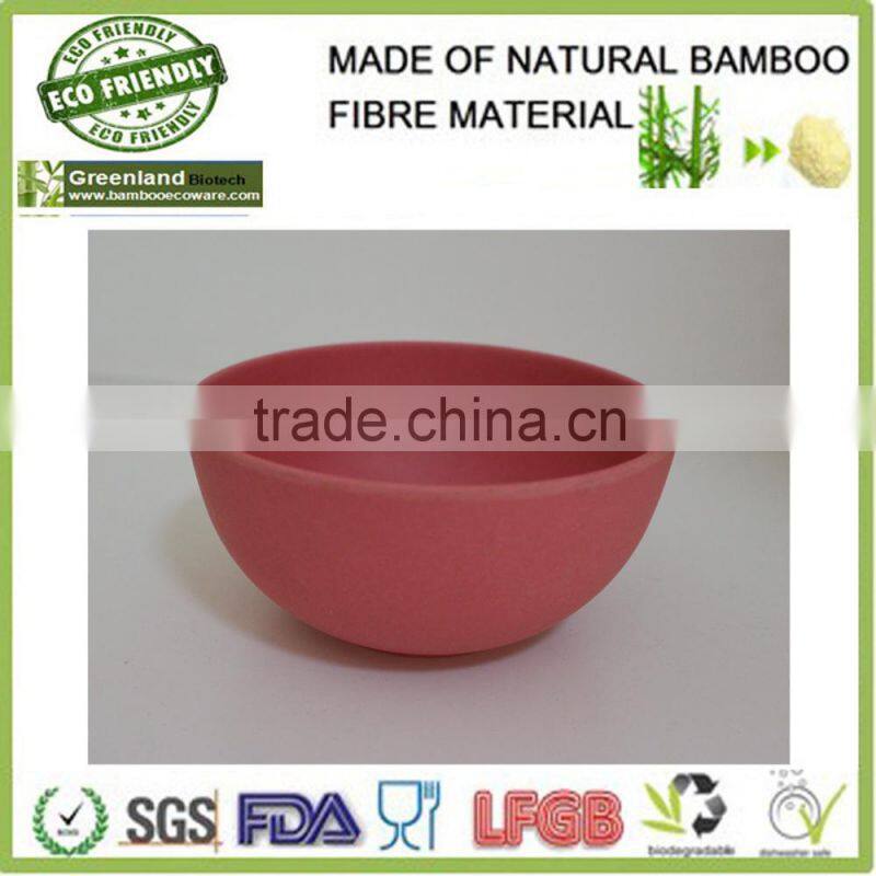 pink color hand painted bamboo fiber snack rice fruit bowl