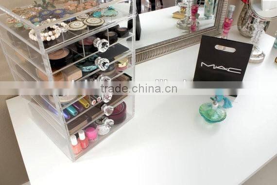 Customized Clear Diamond Premium Handles Acrylic Organizer Storage Furniture Drawers for Organization