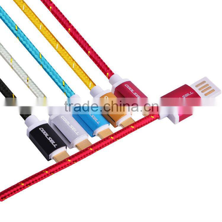 Braided micro usb charger coolsell micro usb data cable