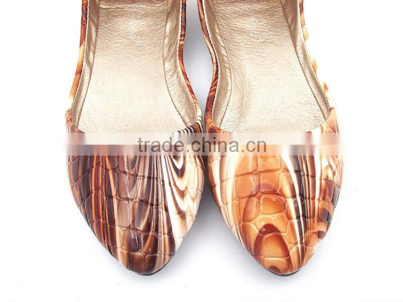 new fashion special leather popular comfortable flower flat shoes in stock