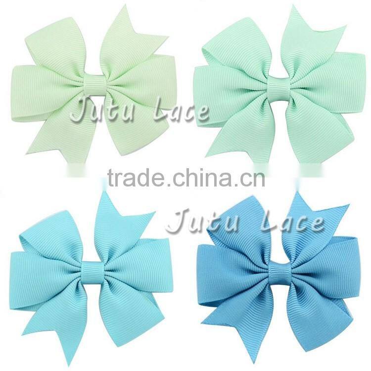 Wholesale Baby Girls Boutique Grosgrain Ribbon Colorful Hair Bow Clips - Children hair clips with Bowknot - 40colors for choose