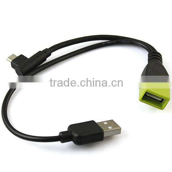 90-Degree micro usb male to female otg adapter