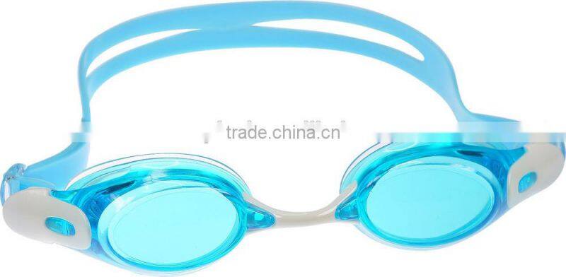 Custom competition swimming goggles in blue lens , triathlon swimming goggles , waterproof swimming goggles