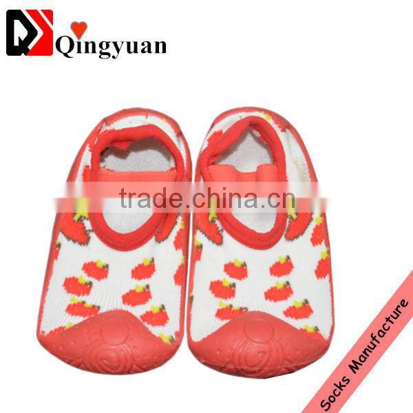 wholsales anti-slip kids/baby/children socks shoes rubber sole socks