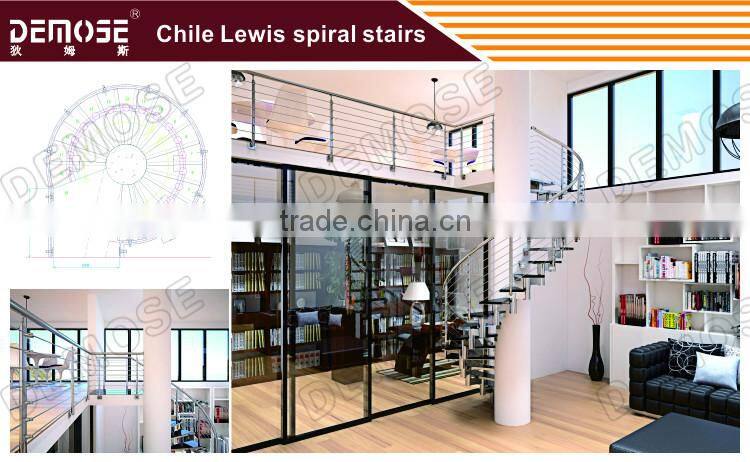 portable indoor wooden stair with double steel plates
