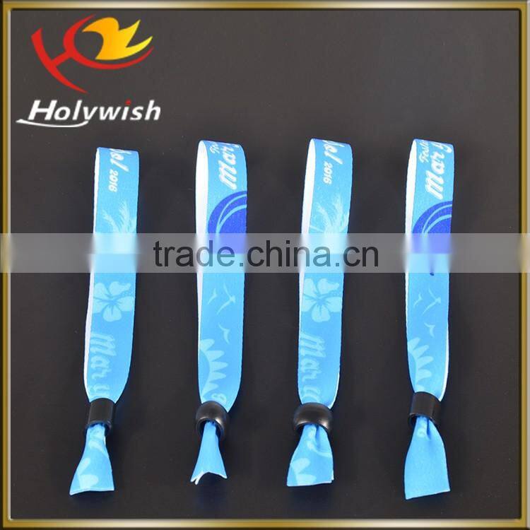 Wristbands with slide locks for festival or music concert