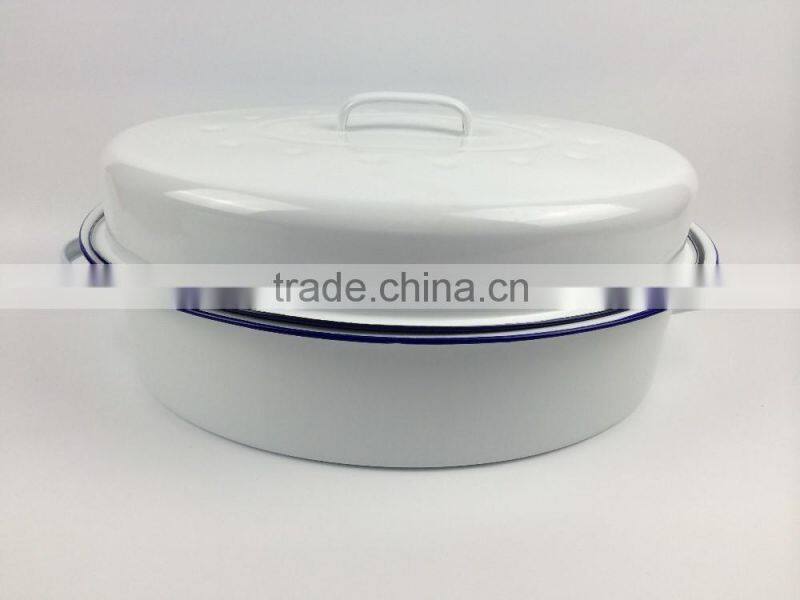 Enamel Coated Steel pot,Enamel Roast chicken Pan ,Enamel Oval Roaster , self basting oval roaster,Roast chicken machine,