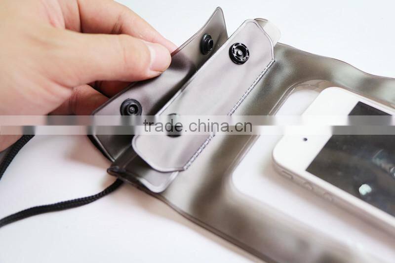 Clear touch screen PVC waterproof bag for phone