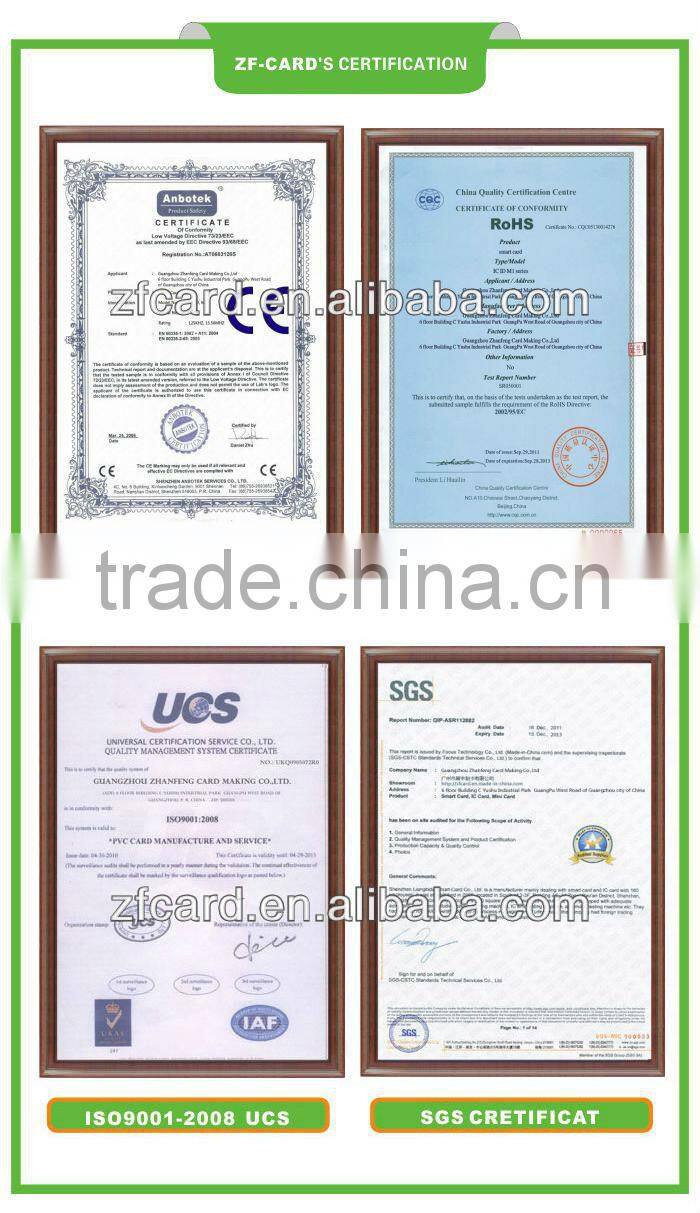 standard size smart card f08 rfid chip hotel lock card