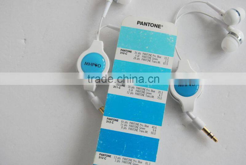 Factory Price In-ear earphone with retractable cable