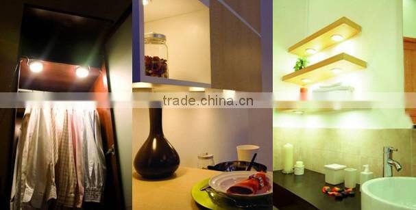 1w 3w cree Pure Aluminum anti-glare round wireless led under cabinet lighting