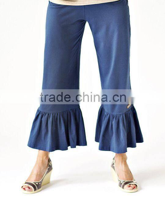 Miss123 Plus Size Yoga waist Women's Formal Capri Pant Suits ruffle pant suit