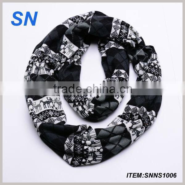 2014 fashion two tone color block infinity scarf