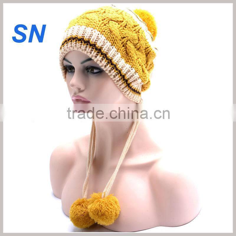 2015 new style knitted beanie women winter hat with scarf and gloves