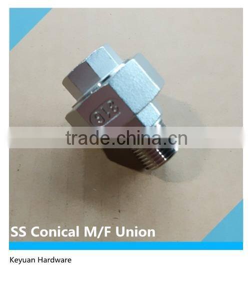 SS Cast Conical Seat Union Connector 1" BSP Male/Male Thread