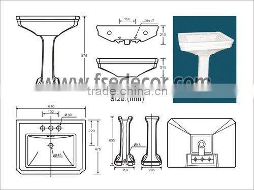 Bathroom Pedestal Basin