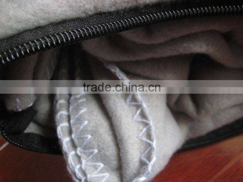 promotion waterproof solid polar fleece travel pillow blanket