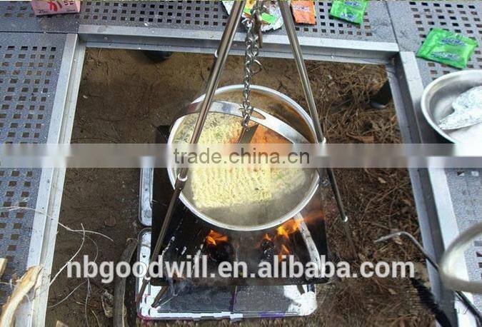 Ultra light outdoor three tripod, portable barbecue, camping tripod Pot Hanger