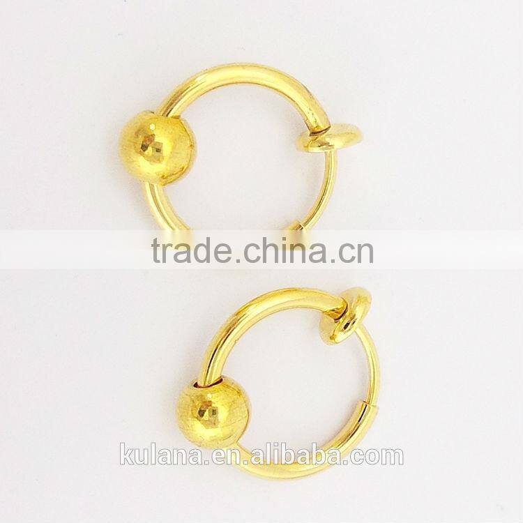 13 mm Wide Spring Nose Ring Golden Ring