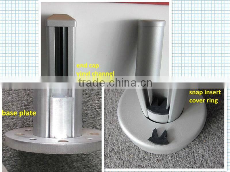 Shenzhen launch aluminum glass balustrade with plastic insert to hold 1/2" glass