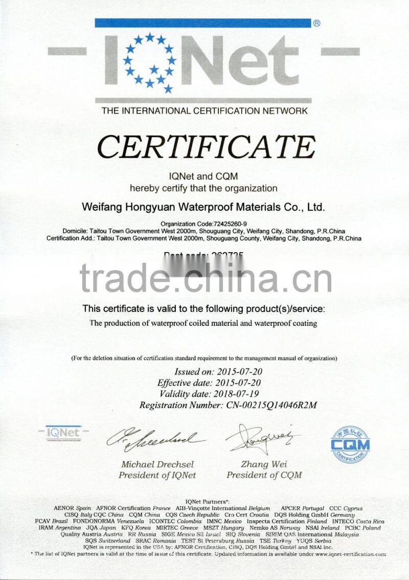 Roof PVC waterstop membrane foil