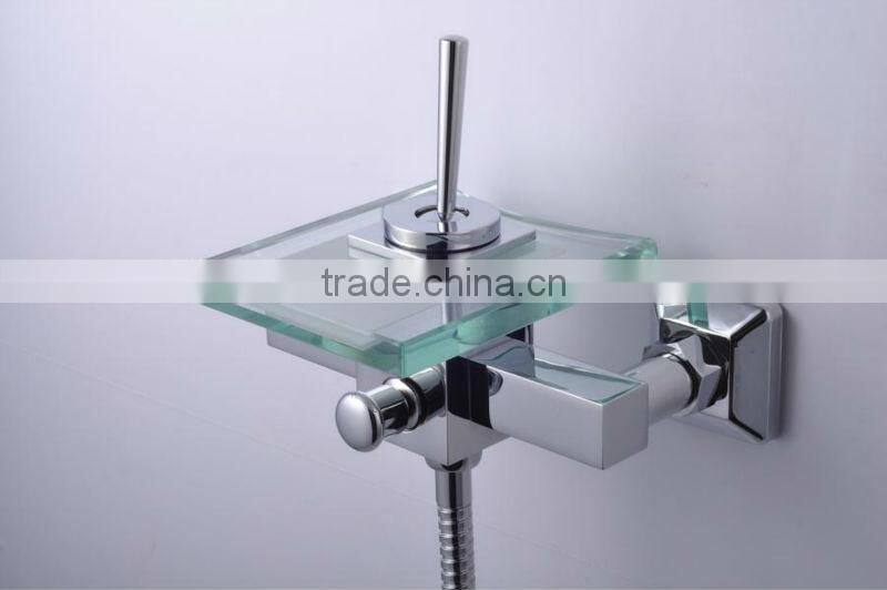 In-wall Single Handle Glass Bath Shower Faucet/ Mixer TapQH0815-1W