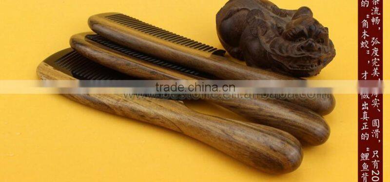Natural Ox Horn Green Sandalwood Wood Comb