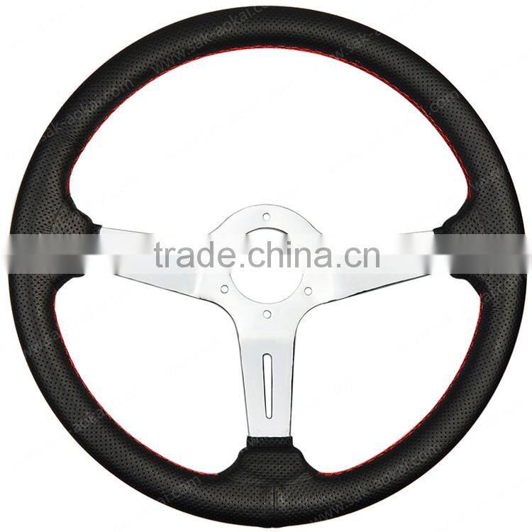 14 inch spoke chrome leather steering wheel