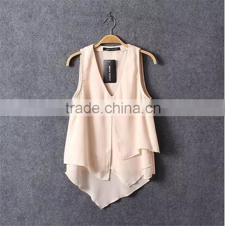 Concise Design Plain color Elegant Design Chiffon Fabric Beach Tunic