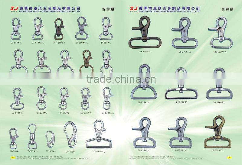 High quality eco-friendly 25mm zinc alloy metal d ring snap hook for bag belt