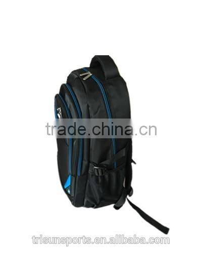 2015 China manufacturer multi- compartment black laptop backpack for school