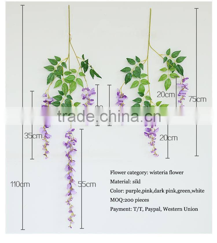 party hall decoration white wisteria plant