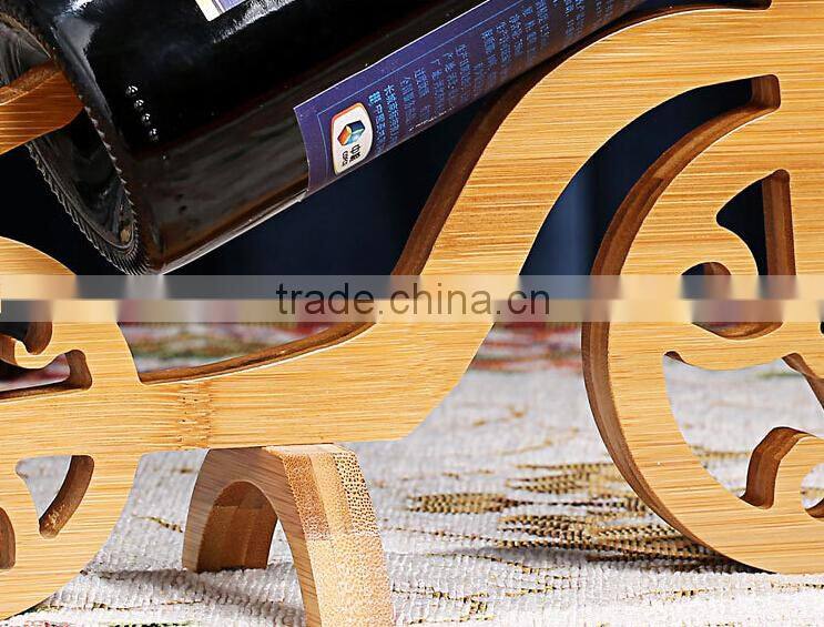 Eco friendly novelty craft bamboo wine rack, wine holder