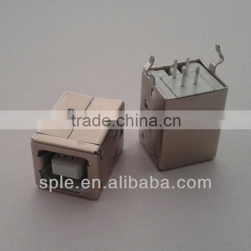 USB B type connector,180 degree vertical usb connector
