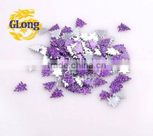 10*11mm Hot Fix Iron-on Nailhead Christmas Tree Shape Aluminum With Irregular Spots DIY For Bag Shoe Phone #GT094A-11P(Mix-s)