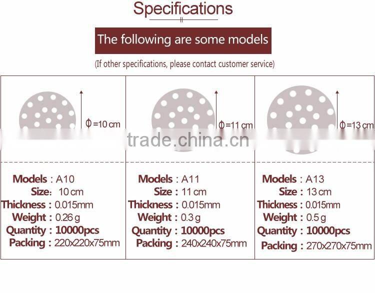 High quality aluminium foil pan steamer mat food plate dim sum paper