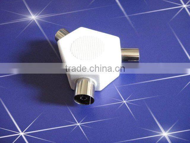 10072 TV plug& jack(9.5mm TV plug to 2X9.5mm jacks)