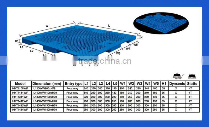 1100*900*78 HDPE shipping plastic pallet rack