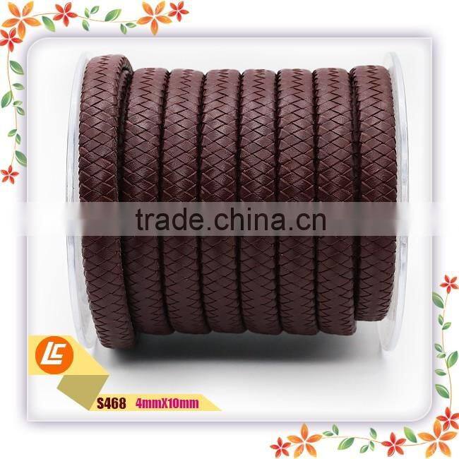 Brown wide jewelry cord findings, genuine brand leather string
