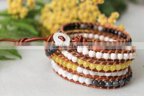 Sunny Earthy beads with Wrap Braceletlet